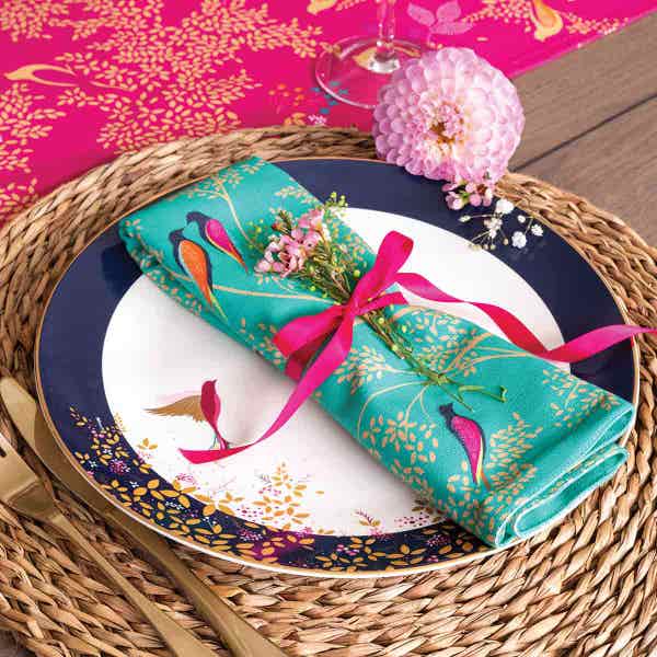 Portmeirion Sara Miller Chelsea Set Of 2 Napkins Green