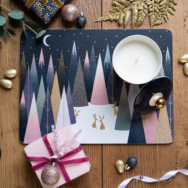 Portmeirion Sara Miller Frosted Pines Set Of 4 Large Placemats