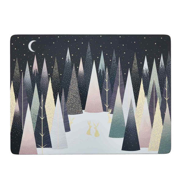 portmeirion Sara Miller Frosted Pines Set of 4 Large Placemats