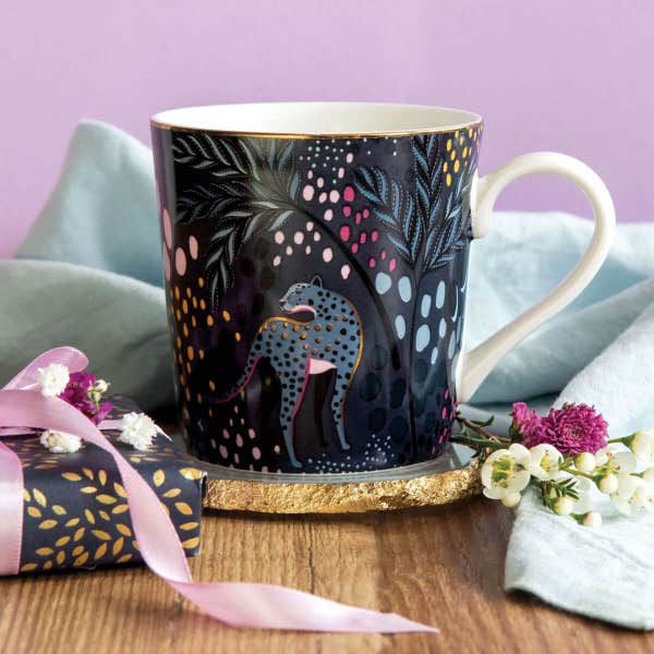 Portmeirion Sara Miller Gifting Midnight Leopard Mug