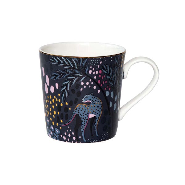 Portmeirion Sara Miller Gifting Midnight Leopard Mug