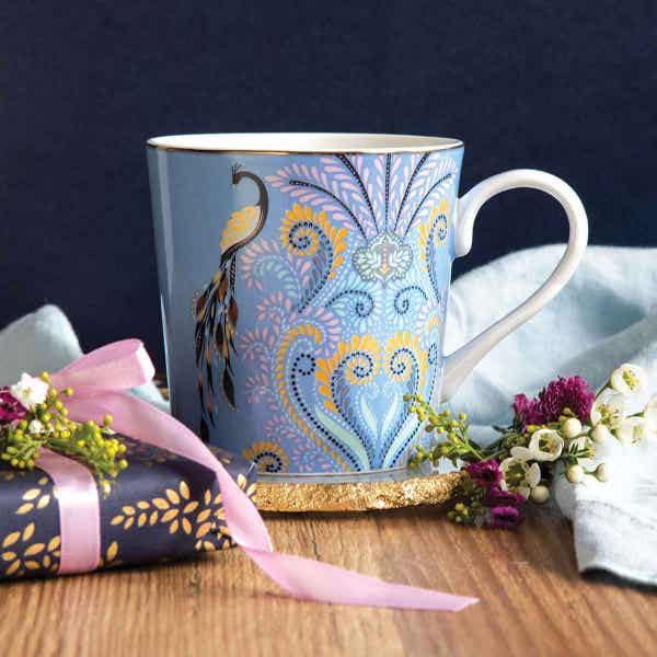 Portmeirion Sara Miller Gifting Peacock Filigree Mug