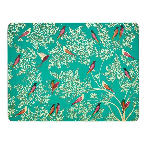 portmeirion Sara Miller Set of 4 Bird Placemats Green