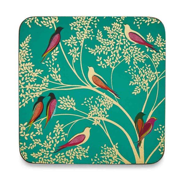 portmeirion Sara Miller Set of 6 Bird Coasters Green