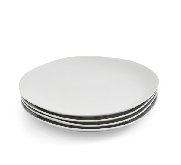 portmeirion Sophie Conran Arbor 4 Dinner Plates Grey