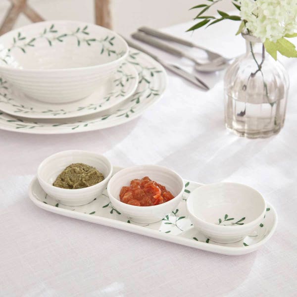 Portmeirion Sophie Conran Mistletoe 3 Bowl & Tray Set