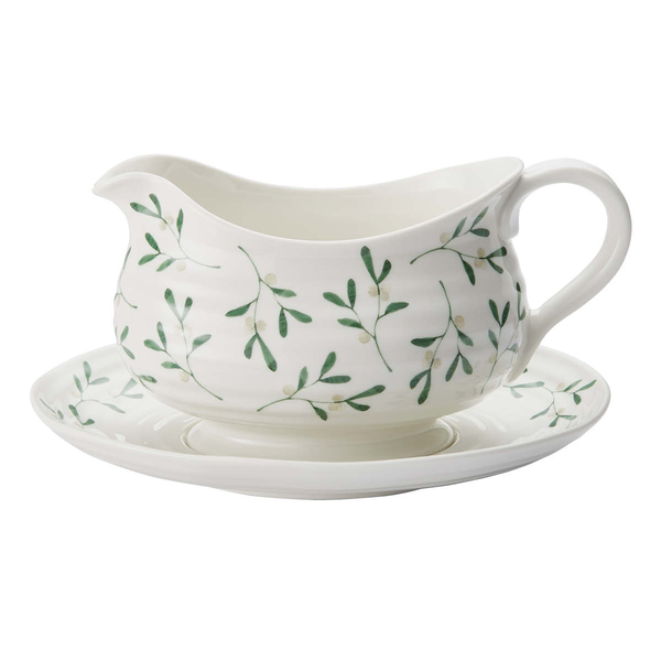 portmeirion Sophie Conran Mistletoe Sauce Boat & Stand