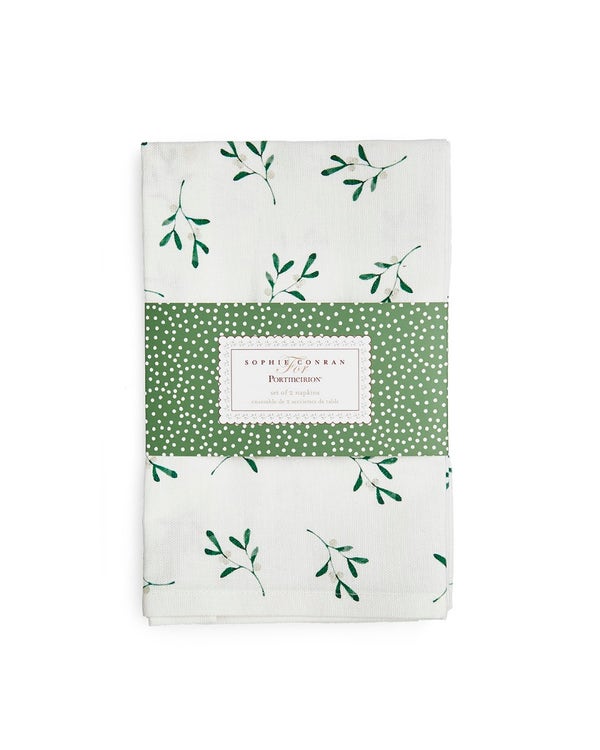 portmeirion Sophie Conran Mistletoe set of 2 Napkins