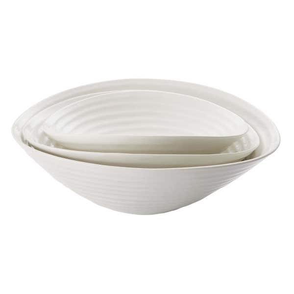 Portmeirion Sophie Conran Set Of 3 Salad Bowls White