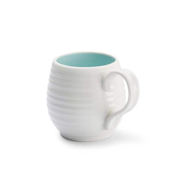 Portmeirion Sophie Conran Set Of 4 Barrel Mugs Green