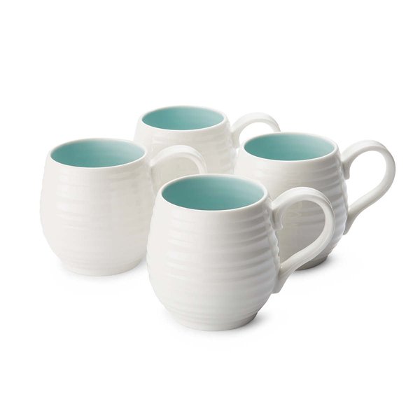 portmeirion Sophie Conran Set of 4 Barrel Mugs Green