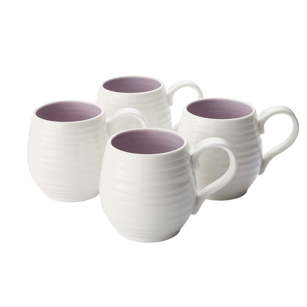 portmeirion Sophie Conran Set of 4 Barrel Mugs Mulberry