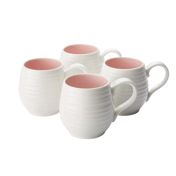 portmeirion Sophie Conran Set of 4 Barrel Mugs Pink