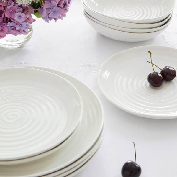 Portmeirion Sophie Conran Set Of 4 Coupe Buffet Plates White