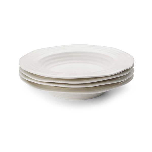 portmeirion Sophie Conran Set of 4 Rimmed Soup Plates White