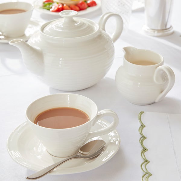 Portmeirion Sophie Conran Set Of 4 Teacup & Saucer White
