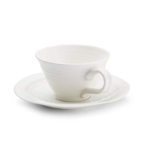 Portmeirion Sophie Conran Set Of 4 Teacup & Saucer White