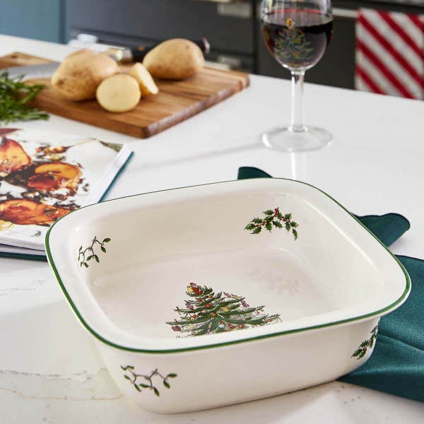 Portmeirion Spode Christmas Tree 10 Inch Square Rim Dish
