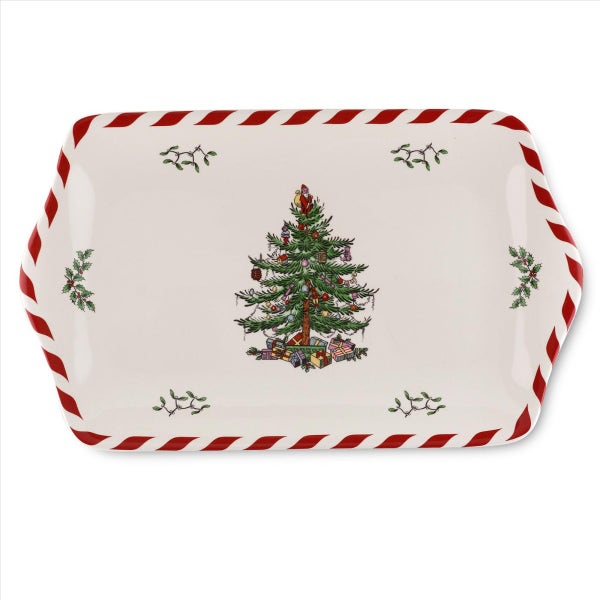 Portmeirion Spode Christmas Tree Peppermint Dessert Tray