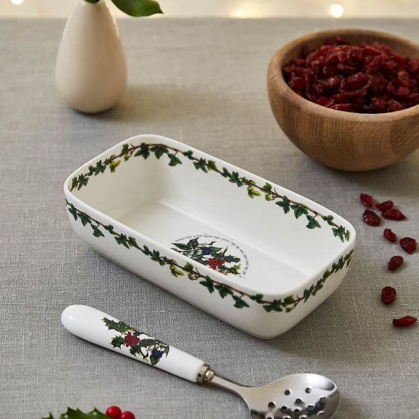 Portmeirion The Holly And The Ivy Cranberry Dish & Spoon