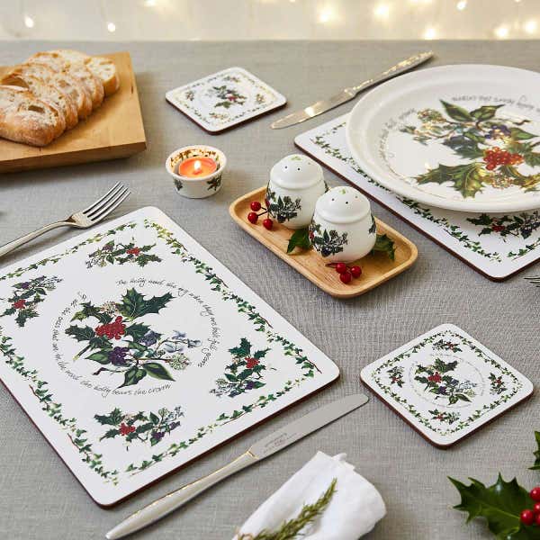 Portmeirion The Holly And The Ivy Placemat & Free Coaster Set