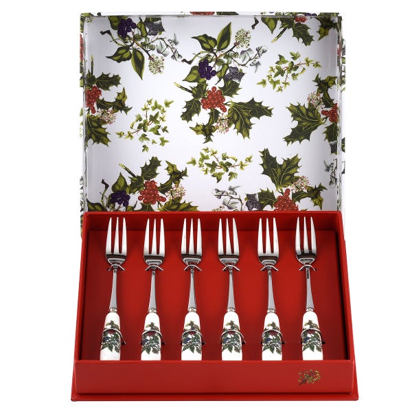 portmeirion The Holly and the Ivy Set of 6 Pastry Forks