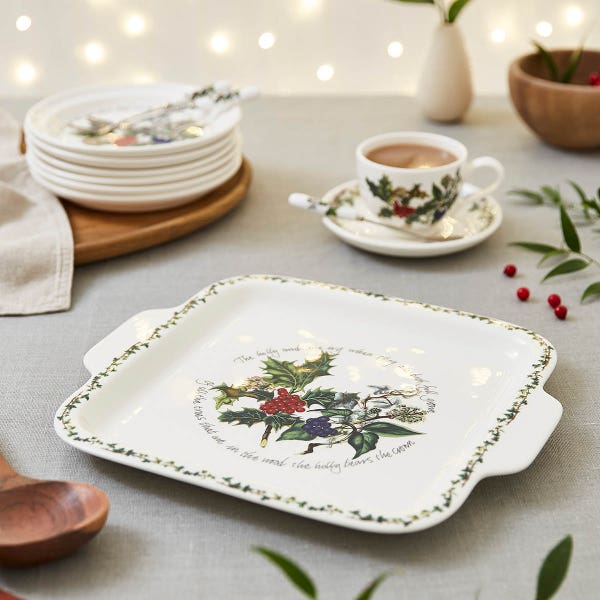 Portmeirion The Holly And The Ivy Square Cake Plate