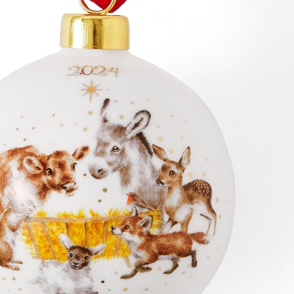Portmeirion Wrendale Designs Away In A Manger Bauble
