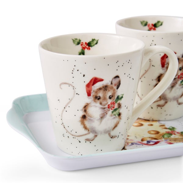 Portmeirion Wrendale Designs Holly Jolly Mug & Tray Set