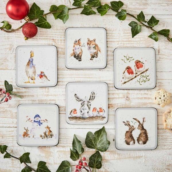 portmeirion Wrendale Designs Set of 6 Christmas Coasters