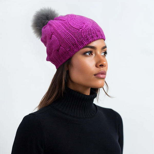 portolano CABLE HAT WITH POM