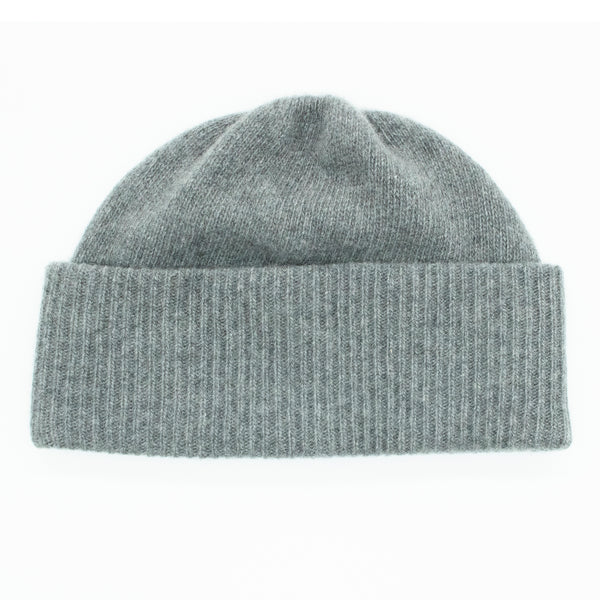 Portolano CASHMERE BEANIE HAT WITH RIBBED CUFF