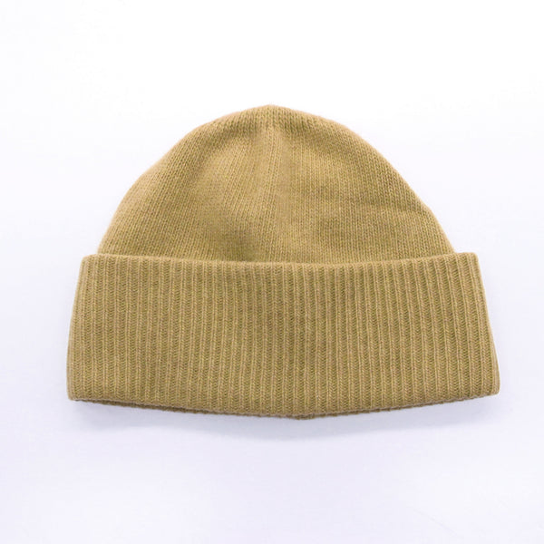 Portolano CASHMERE BEANIE HAT WITH RIBBED CUFF
