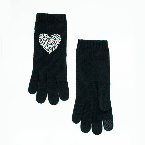 portolano CASHMERE GLOVES WITH CRYSTAL STONES
