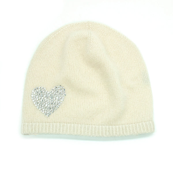 Portolano CASHMERE HAT WITH CRYSTAL STONES