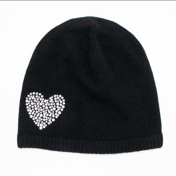 Portolano CASHMERE HAT WITH CRYSTAL STONES