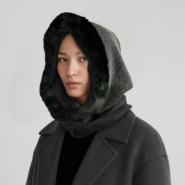 Portolano CASHMERE HOOD WITH FUR