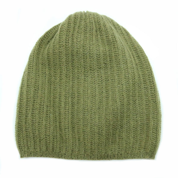 Portolano CASHMERE SLOUCHY RIBBED HAT