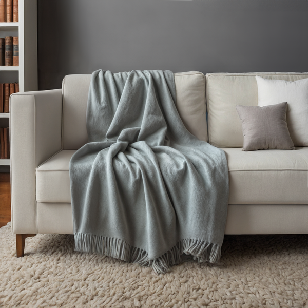 portolano CASHMERE WOVEN THROW WITH FRINGES