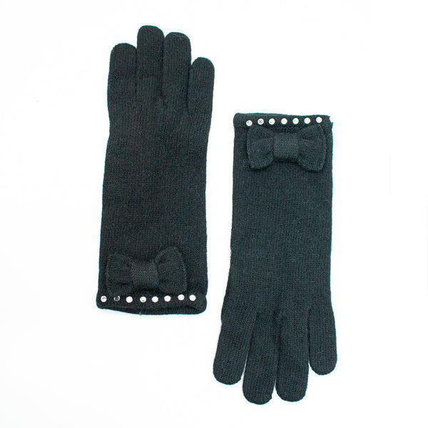Portolano GLOVES WITH BOWS & STONES
