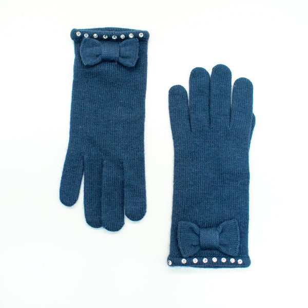Portolano GLOVES WITH BOWS & STONES
