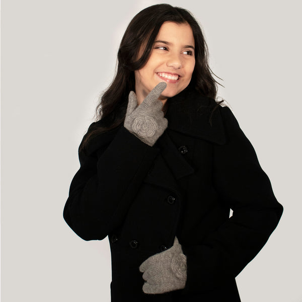 Portolano KIDS TECH GLOVES WITH FLOWER