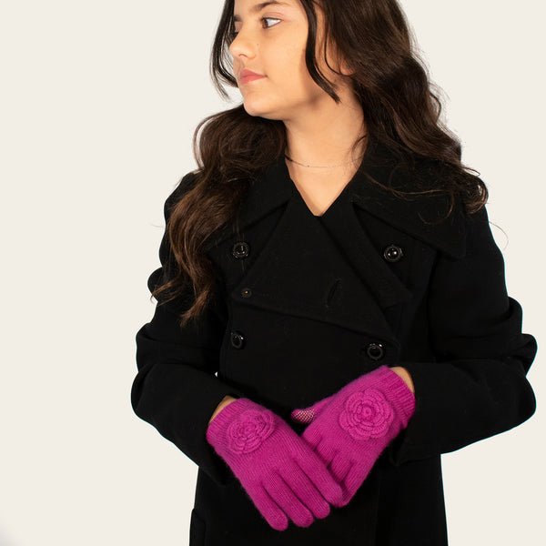 portolano KIDS TECH GLOVES WITH FLOWER