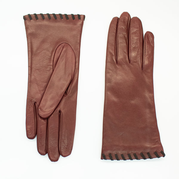 Portolano LEATHER GLOVE WITH SUEDE CONTRAST STITCH