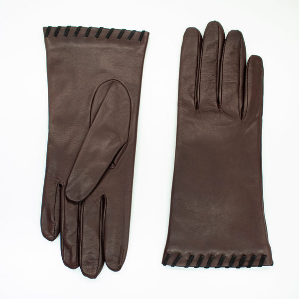 Portolano LEATHER GLOVE WITH SUEDE CONTRAST STITCH