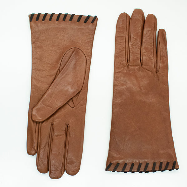 portolano LEATHER GLOVE WITH SUEDE CONTRAST STITCH