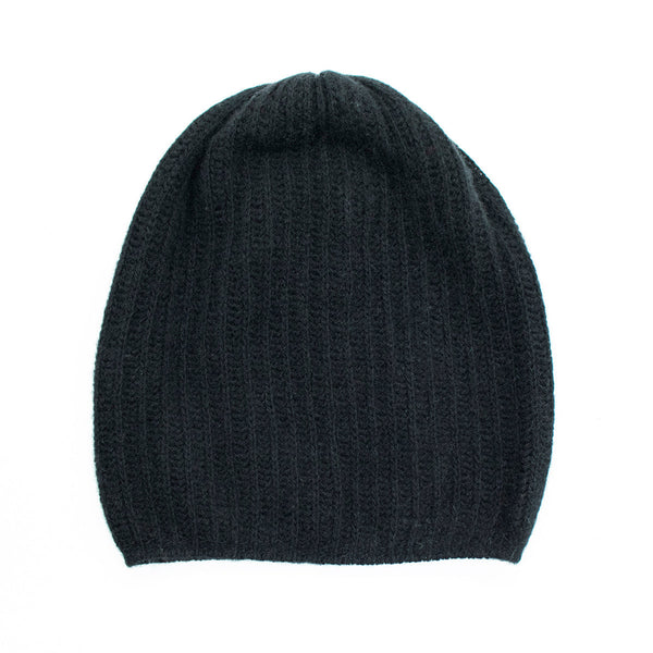 Portolano MEN'S CASHMERE SLOUCHY RIBBED HAT