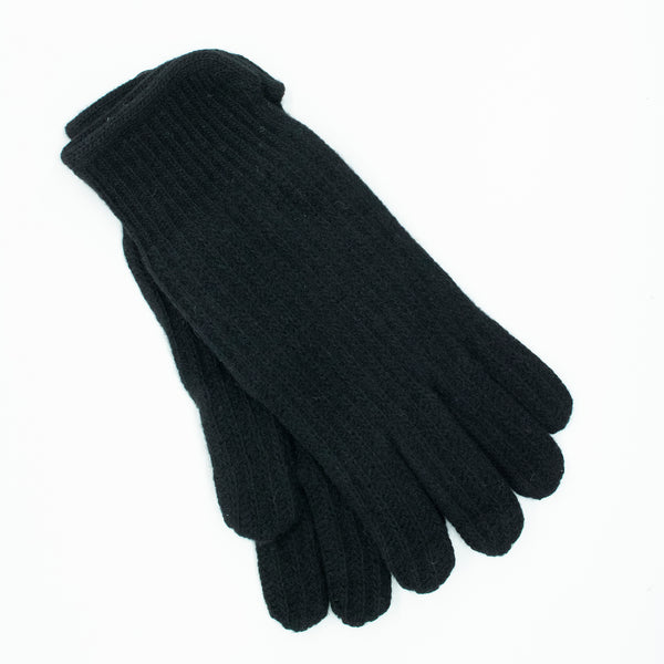 Portolano MEN'S RIBBED CASHMERE GLOVES