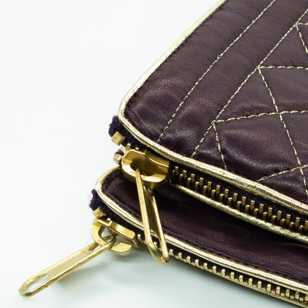 Portolano QUILTED LEATHER GLOVES WITH ZIPPER