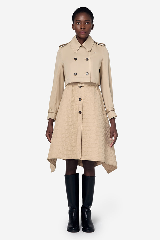 Ports 1961 2-In-1 CROPPED TRENCH WITH DETACHABLE GILET BEIGE